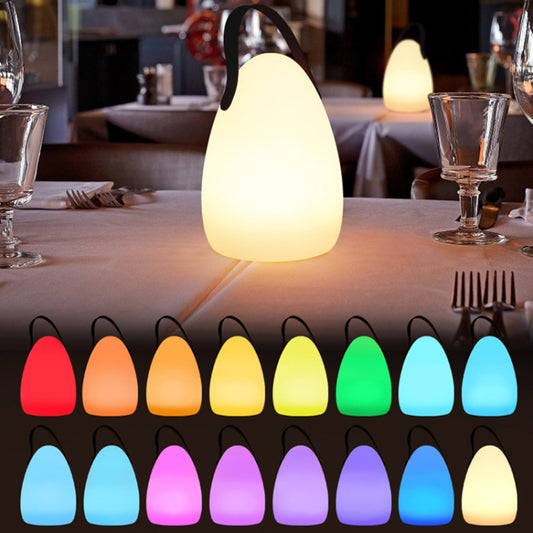 Remote Control Night Light Rechargeable 16 Colors 6 Brightness Levels Bedside Lamp Egg-Shaped Lamp for Home, Bar