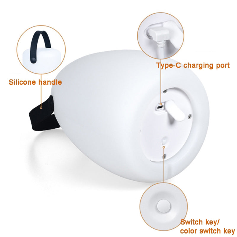 Remote Control Night Light Rechargeable 16 Colors 6 Brightness Levels Bedside Lamp Egg-Shaped Lamp for Home, Bar