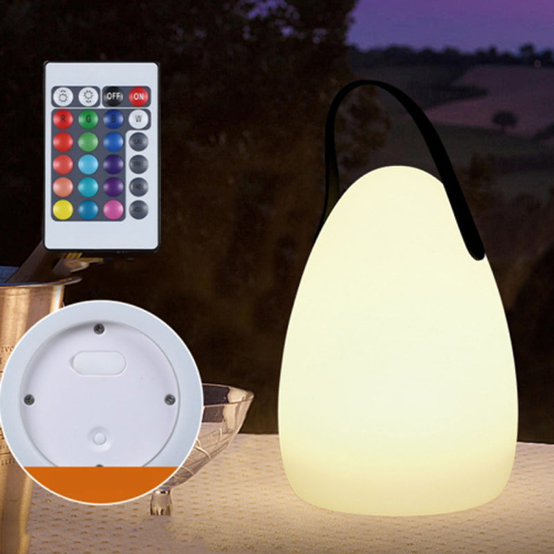 Remote Control Night Light Rechargeable 16 Colors 6 Brightness Levels Bedside Lamp Egg-Shaped Lamp for Home, Bar