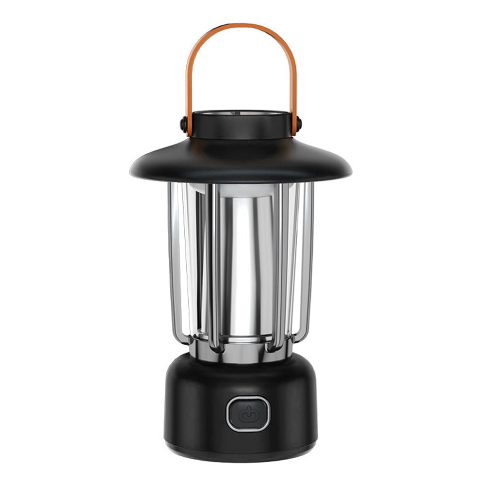 Portable Vintage Metal+Plastic Tent Lantern Rechargeable Garden Yard Hanging Lamp Camping LED Light