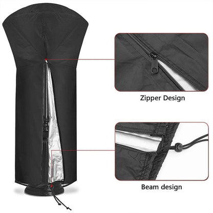 221x85x48cm Waterproof 210D Oxford Cloth Patio Heater Cover Dustproof Pyramid Vertical Outside Protection Cover
