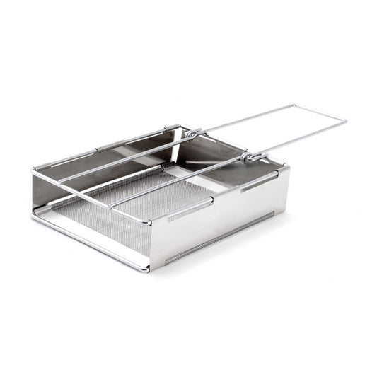 Stainless Steel Foldable Toaster Plate Portable Outdoor Camping Bread Grill (BPA Free, No FDA Certificate)