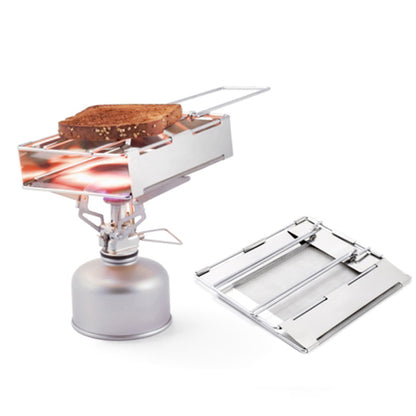 Stainless Steel Foldable Toaster Plate Portable Outdoor Camping Bread Grill (BPA Free, No FDA Certificate)