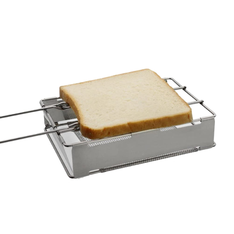 Stainless Steel Foldable Toaster Plate Portable Outdoor Camping Bread Grill (BPA Free, No FDA Certificate)