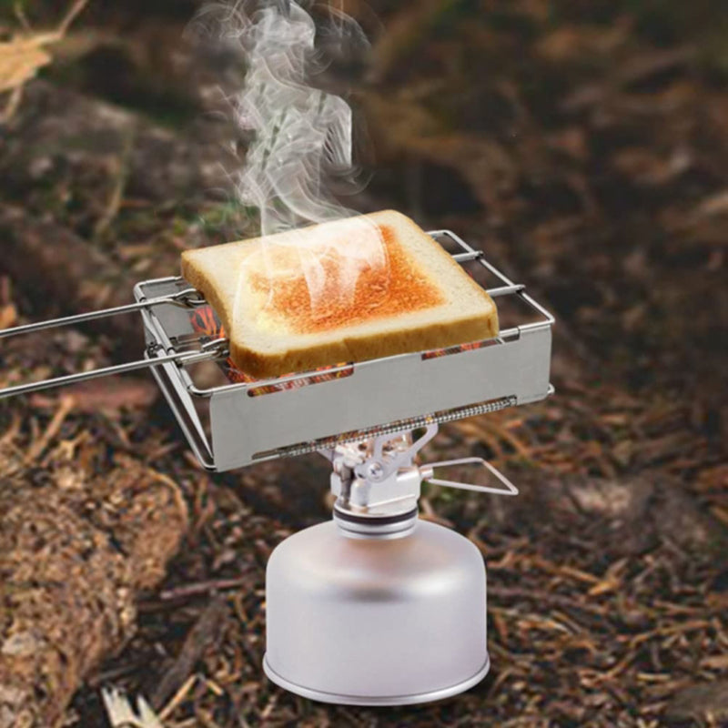 Stainless Steel Foldable Toaster Plate Portable Outdoor Camping Bread Grill (BPA Free, No FDA Certificate)