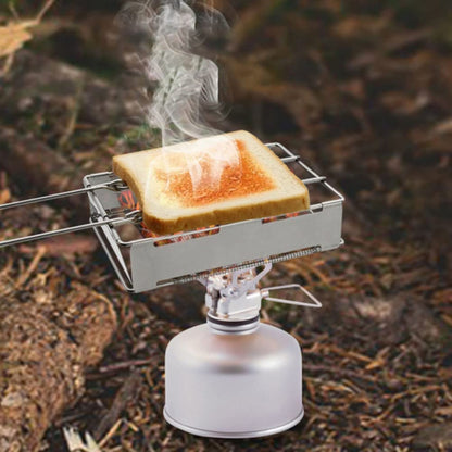 Stainless Steel Foldable Toaster Plate Portable Outdoor Camping Bread Grill (BPA Free, No FDA Certificate)