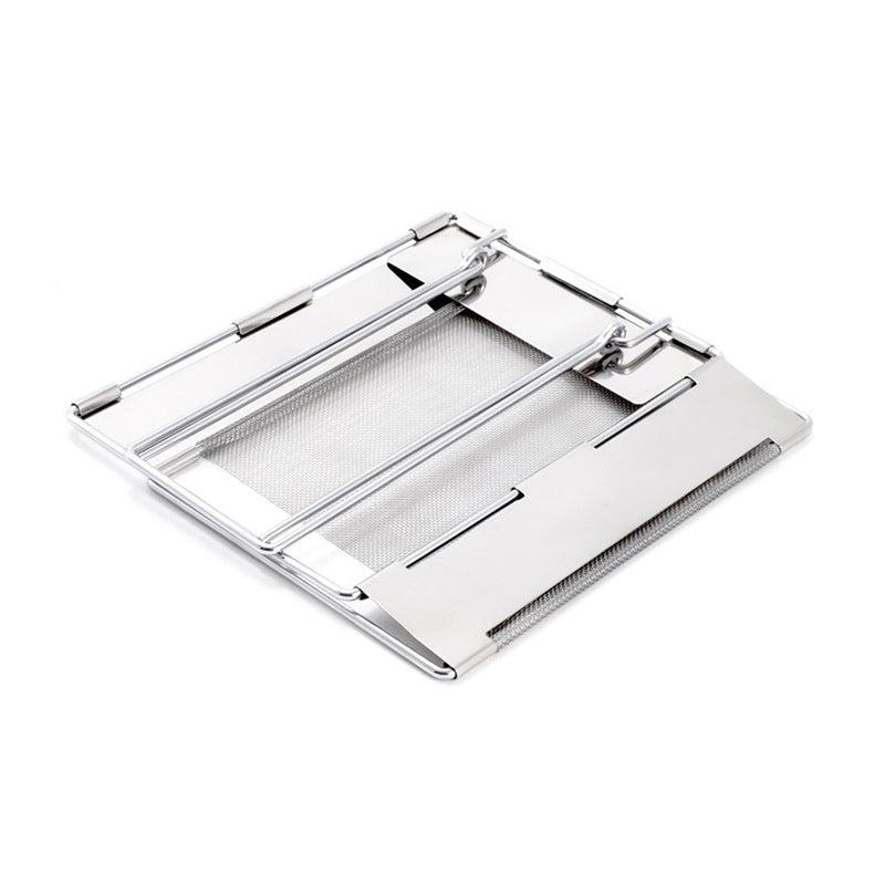 Stainless Steel Foldable Toaster Plate Portable Outdoor Camping Bread Grill (BPA Free, No FDA Certificate)