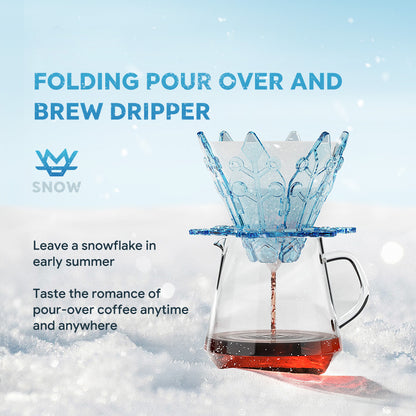 ICAFILAS PA2306 Folding Pour Over & Brew Dripper Set with 40Pcs Filter Paper Tea Coffee Folding Filter Cup (No FDA, BPA-Free)
