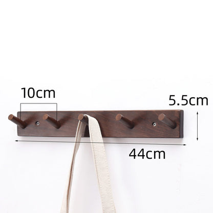 5-hook Solid Beech Wood Wall Hanger Keychain Coat Hook Rack Home Decoration (ST)