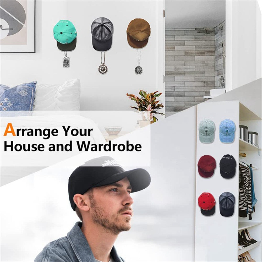 4Pcs Adhesive Hat Holder Hook for Baseball Cap Wall Mount Organizer Plastic Minimalist Hanger Rack