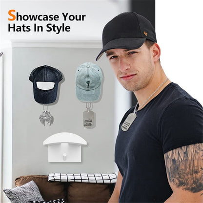 4Pcs Adhesive Hat Holder Hook for Baseball Cap Wall Mount Organizer Plastic Minimalist Hanger Rack