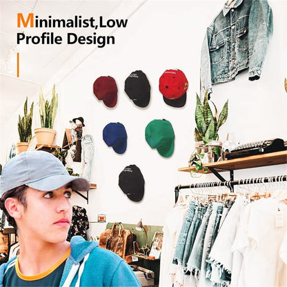 4Pcs Adhesive Hat Holder Hook for Baseball Cap Wall Mount Organizer Plastic Minimalist Hanger Rack