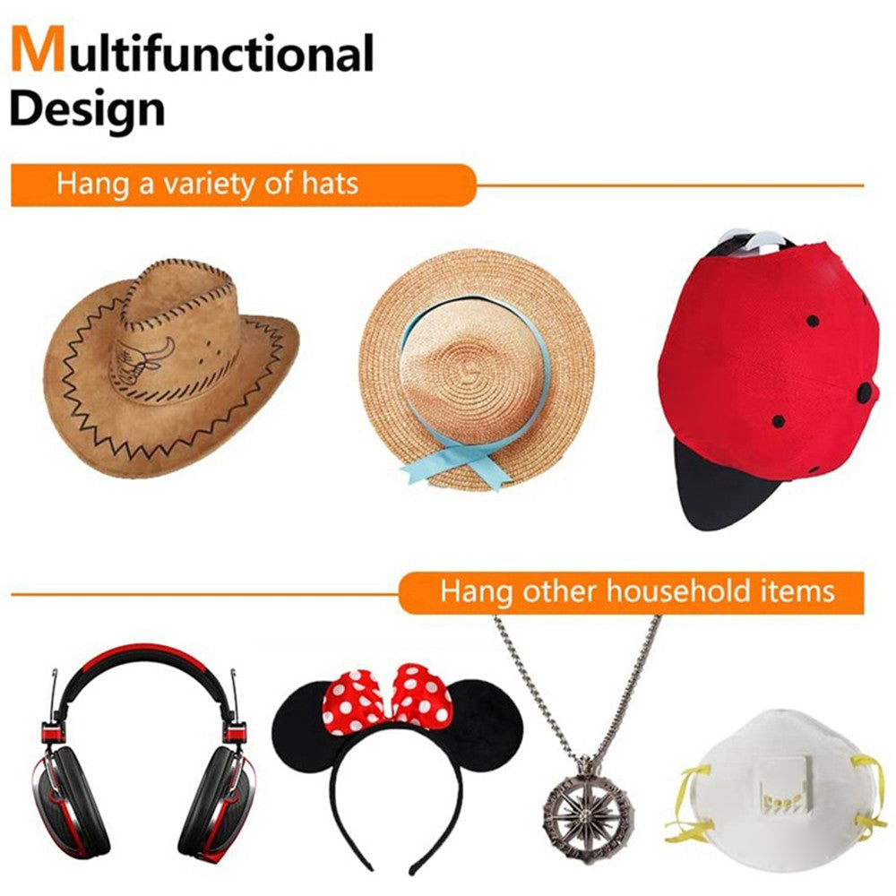 4Pcs Adhesive Hat Holder Hook for Baseball Cap Wall Mount Organizer Plastic Minimalist Hanger Rack