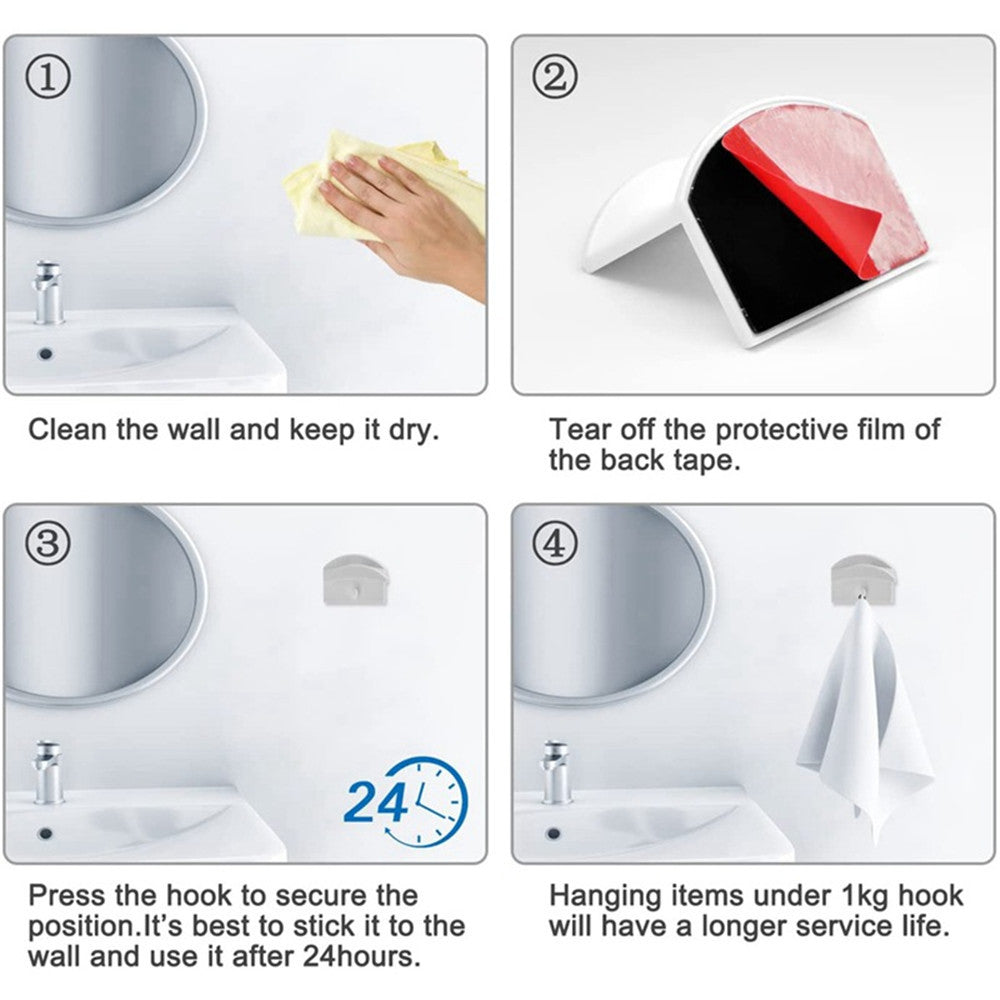 4Pcs Adhesive Hat Holder Hook for Baseball Cap Wall Mount Organizer Plastic Minimalist Hanger Rack