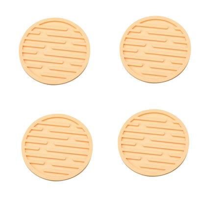 4Pcs / Set 10cm Round Thick Silicone Drink Coaster Non-Slip Heatproof Cup Mug Pad Mat