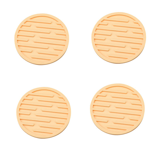 4Pcs / Set 10cm Round Thick Silicone Drink Coaster Non-Slip Heatproof Cup Mug Pad Mat