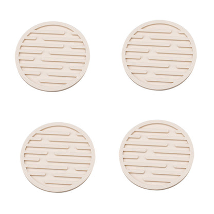 4Pcs / Set 10cm Round Thick Silicone Drink Coaster Non-Slip Heatproof Cup Mug Pad Mat