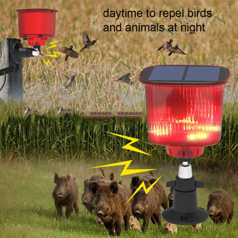 N911R Solar Birds / Animals Repeller Solar Recording Timer Sound and Light Alarm
