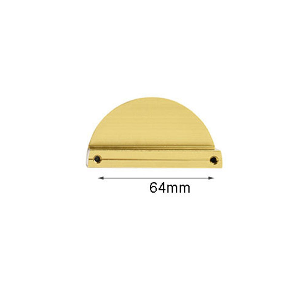 Semicircle Cabinet Door Pulls Aluminum Alloy Bronze Wardrobe Door Handle with 22mm Screw, Size: S