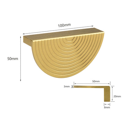 Semicircle Bronze Cabinet Door Pulls Replacement Wardrobe Door Handle with 22mm Screw, Size: L