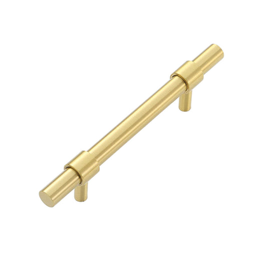 Brass Solid Cabinet Handles Modern Drawer Pulls with 25mm Screw, Hardware Round Rod Pulls 128mm Hole, 187mm Length