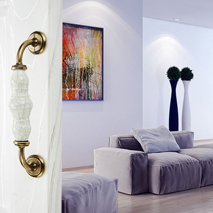 Zinc Alloy Ceramic Crack Furniture Pull Handle Cabinet Drawer Wardrobe Door Handle, 22mm Screw