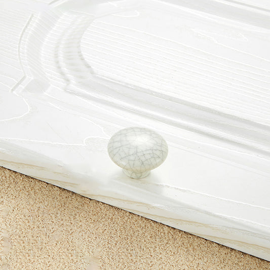 European Style Ceramic Crack Furniture Pull Handle Cabinet Drawer Wardrobe Door Knob, 22mm Screw
