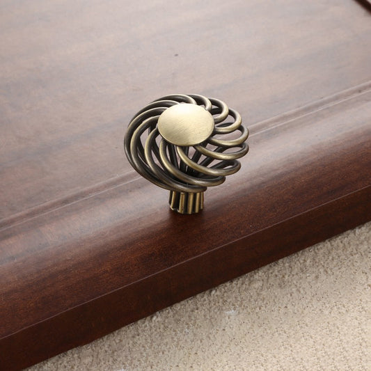 Iron Art Furniture Cabinet Handle Hollow Out Birdcage Design Drawer Wardrobe Door Puller, 22mm Screw