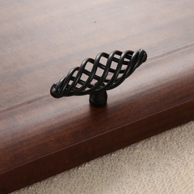 Iron Art Furniture Cabinet Handle Hollow Out Birdcage Design Drawer Wardrobe Door Puller, 22mm Screw