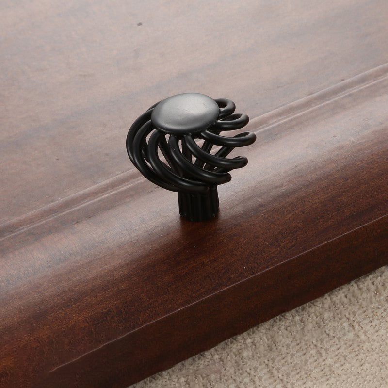 Iron Art Furniture Cabinet Handle Hollow Out Birdcage Design Drawer Wardrobe Door Puller, 22mm Screw