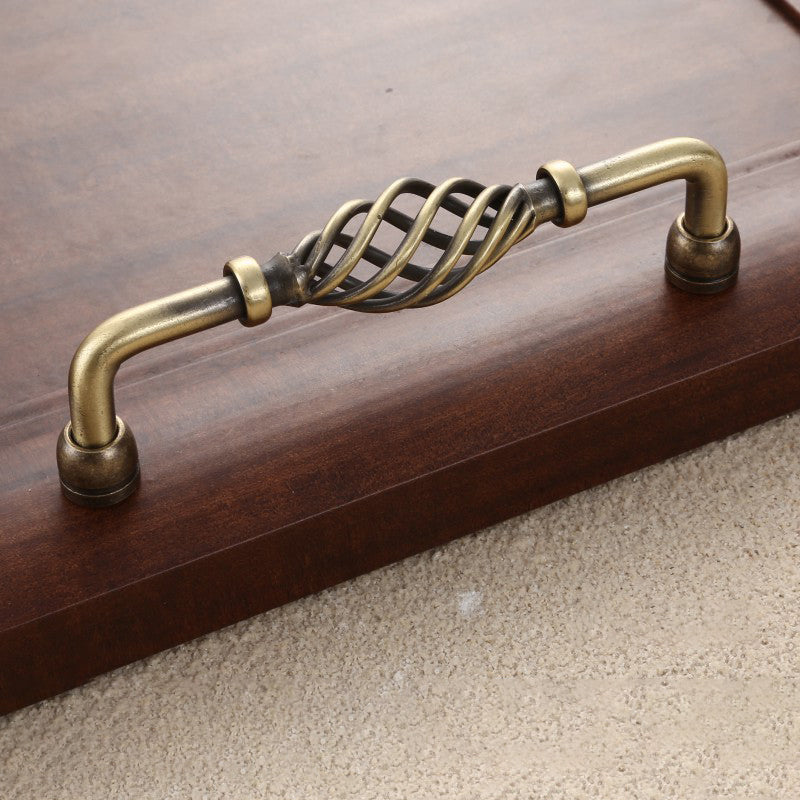 22mm Screw Iron Cabinet Handles Vintage Hollow Out Birdcage Handles Drawer Knobs Wardrobe Door Puller