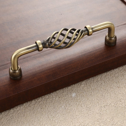 22mm Screw Iron Cabinet Handles Vintage Hollow Out Birdcage Handles Drawer Knobs Wardrobe Door Puller
