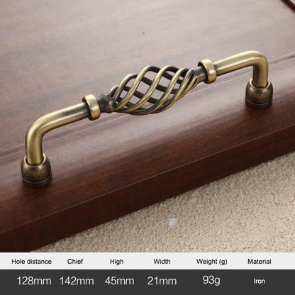 22mm Screw Iron Cabinet Handles Vintage Hollow Out Birdcage Handles Drawer Knobs Wardrobe Door Puller