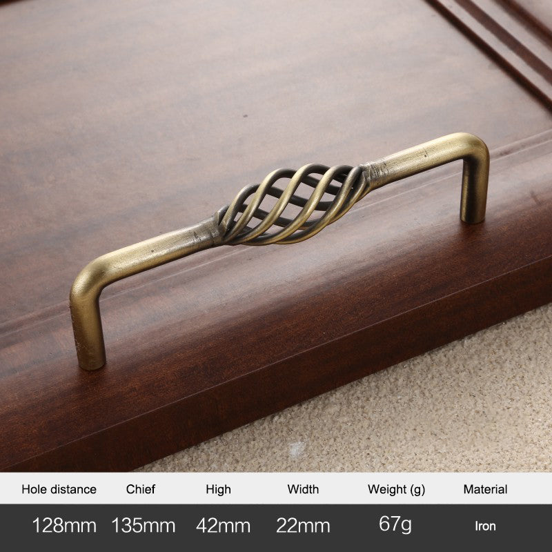 22mm Screw Iron Cabinet Handles Vintage Hollow Out Birdcage Handles Drawer Knobs Wardrobe Door Puller