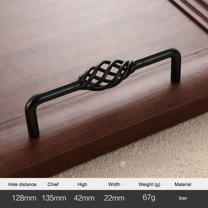 22mm Screw Iron Cabinet Handles Vintage Hollow Out Birdcage Handles Drawer Knobs Wardrobe Door Puller