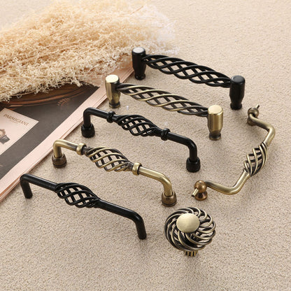 22mm Screw Iron Cabinet Handles Vintage Hollow Out Birdcage Handles Drawer Knobs Wardrobe Door Puller