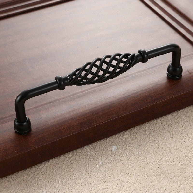 22mm Screw Iron Cabinet Handles Vintage Hollow Out Birdcage Handles Drawer Knobs Wardrobe Door Puller