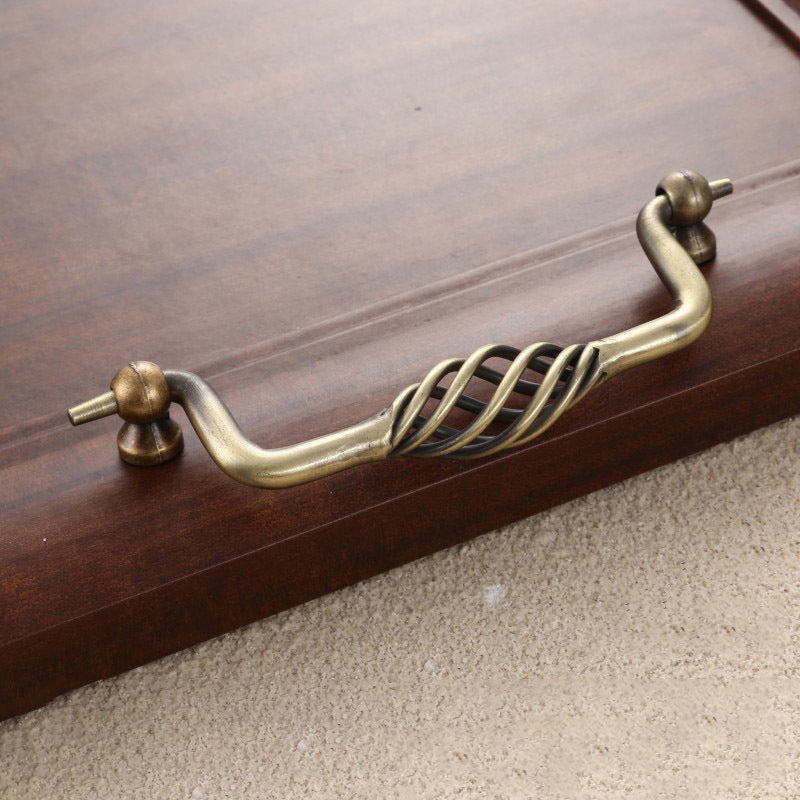 22mm Screw Iron Cabinet Handles Vintage Hollow Out Birdcage Handles Drawer Knobs Wardrobe Door Puller