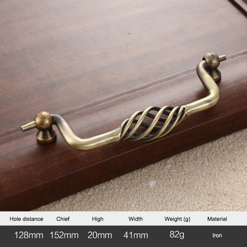 22mm Screw Iron Cabinet Handles Vintage Hollow Out Birdcage Handles Drawer Knobs Wardrobe Door Puller