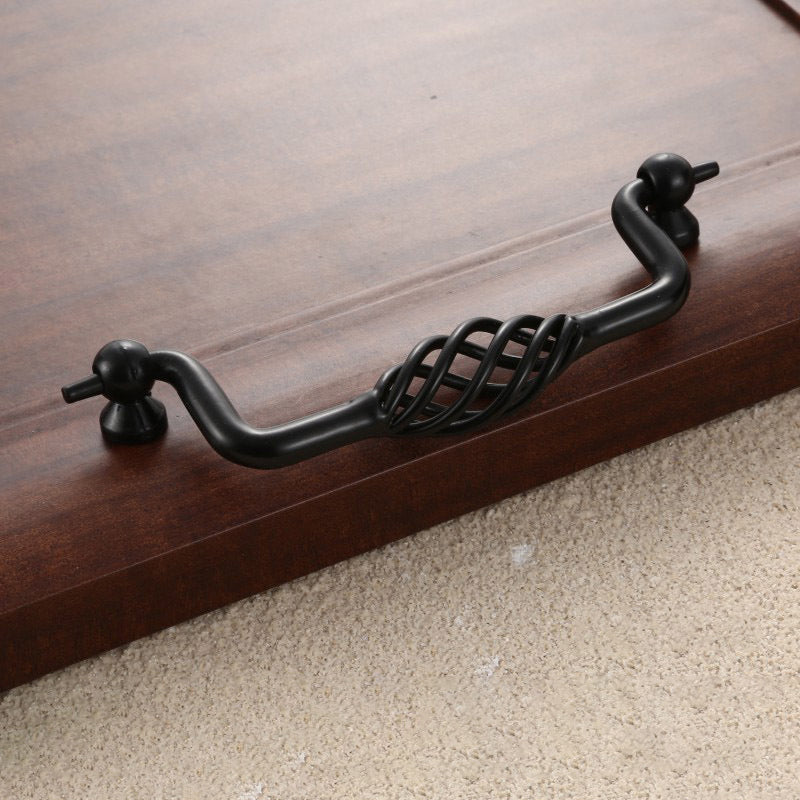 22mm Screw Iron Cabinet Handles Vintage Hollow Out Birdcage Handles Drawer Knobs Wardrobe Door Puller