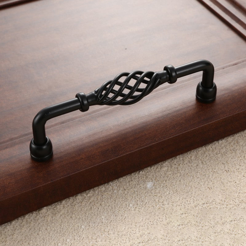 Vintage Kitchen Cabinet Handles Iron Dresser Handles 22mm Screw Hollow Out Birdcage Pulls Room Accessories