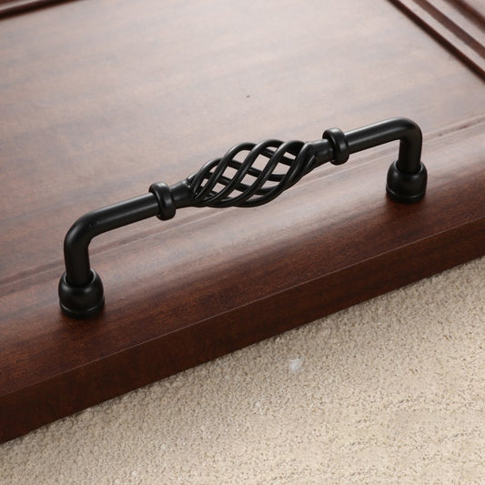 Vintage Kitchen Cabinet Handles Iron Dresser Handles 22mm Screw Hollow Out Birdcage Pulls Room Accessories