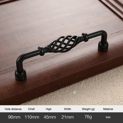 Vintage Kitchen Cabinet Handles Iron Dresser Handles 22mm Screw Hollow Out Birdcage Pulls Room Accessories