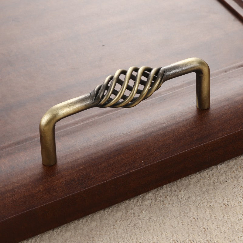 Vintage Kitchen Cabinet Handles Iron Dresser Handles 22mm Screw Hollow Out Birdcage Pulls Room Accessories