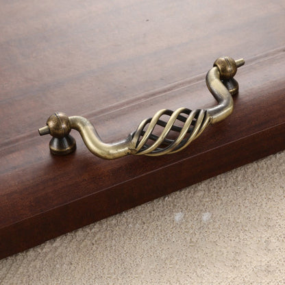 Vintage Kitchen Cabinet Handles Iron Dresser Handles 22mm Screw Hollow Out Birdcage Pulls Room Accessories