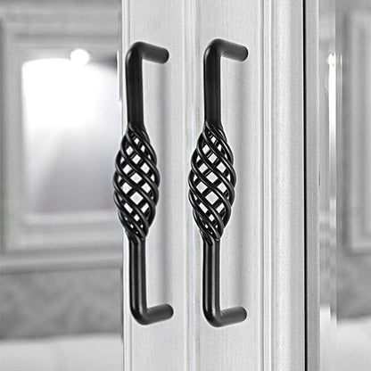 Vintage Kitchen Cabinet Handles Iron Dresser Handles 22mm Screw Hollow Out Birdcage Pulls Room Accessories