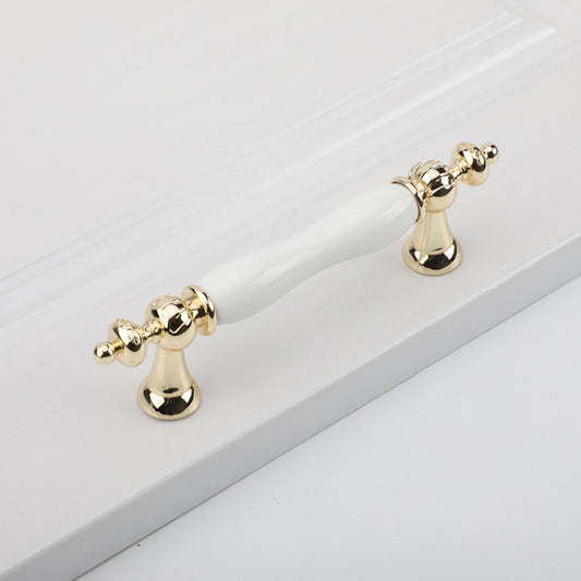 1112K Zinc Alloy + Ceramic European Furniture Pull Handle Cabinet Wardrobe Drawer Handle