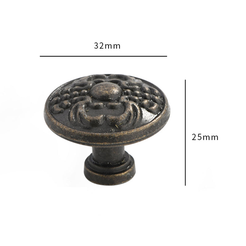 European Style Zinc Alloy Cabinet Pulls Handle 25mm Screw Antique Drawer Wardrobe Knob Pulls
