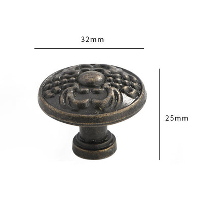European Style Zinc Alloy Cabinet Pulls Handle 25mm Screw Antique Drawer Wardrobe Knob Pulls