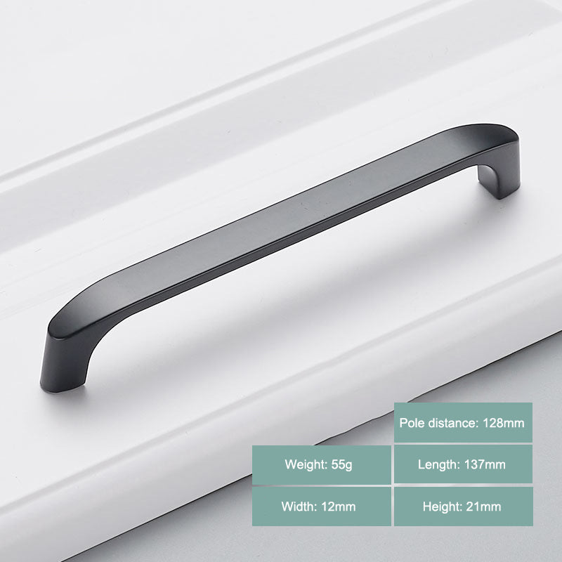 Simple Style Cabinet Handles Zinc Alloy Modern Drawer Pulls Matte Black Hardware Pulls